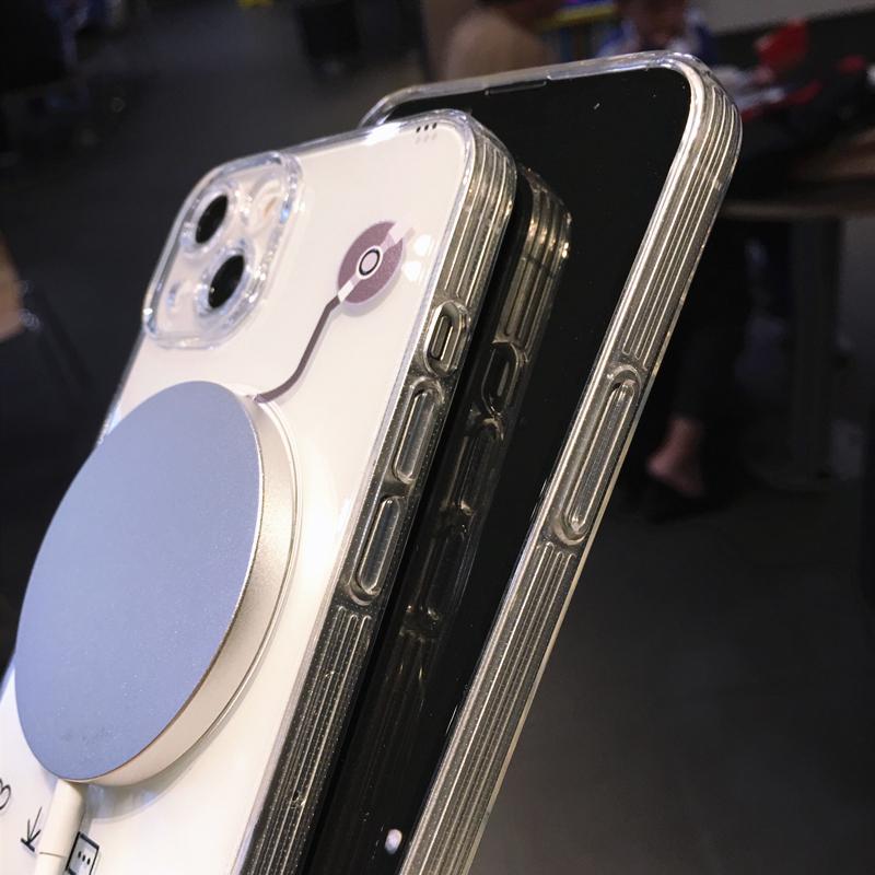 Чехол для телефона с магнитной беспроводной зарядкой Magsafe и музыкальным плеером для iPhone 16 Pro Max 15 13 12 11 14 Plus Прозрачный Мягкий Противоударный Чехол