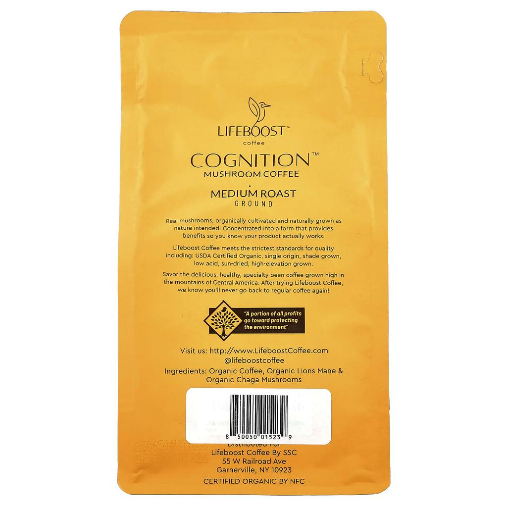 Cognition™, Гриб + Кофе, Молотый кофе, Средняя обжарка, 340 г(12oz)