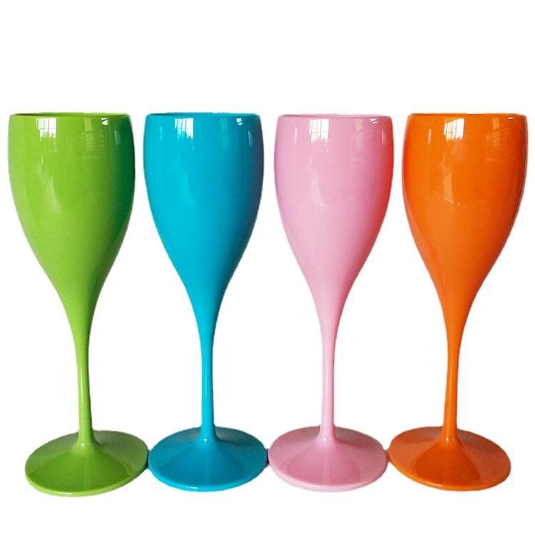 High-Stem Slim Plastic Champagne Glasses - PP Material & High-Temperature Resistant Acrylic