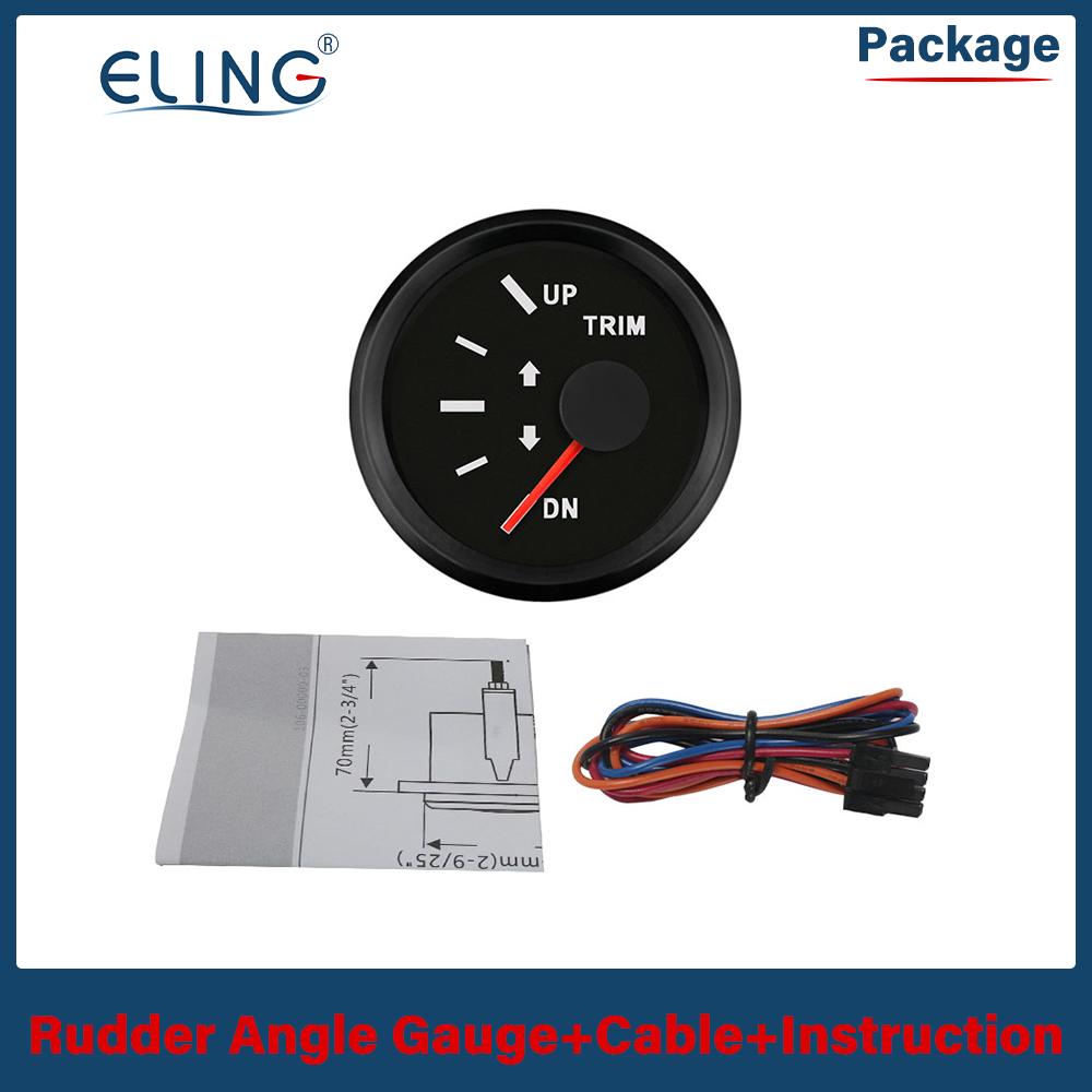 ELING New 52mm Waterproof Marine Trim Gauge Meter UP-DN Inboard Outboard Engine 0-190ohm Signal 12V 24V With Red Backlight