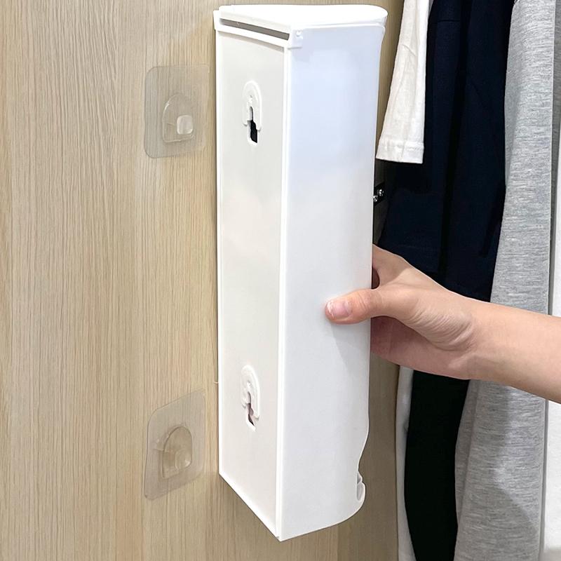 Kitchen Plastic Bag Holder Organizer Wall Hanging Garbage Bag Storage Box Bathroom Trash Bag Bucket Dispenser Kitchen Accessory