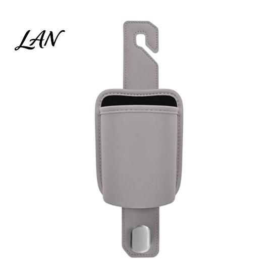 Universal Car Cup Holder Leather Door Holder, Multifunctional Vehicle Drink Hanger Seat Clutter Organizer with Headrest Hooks, Window for Drinks Phone