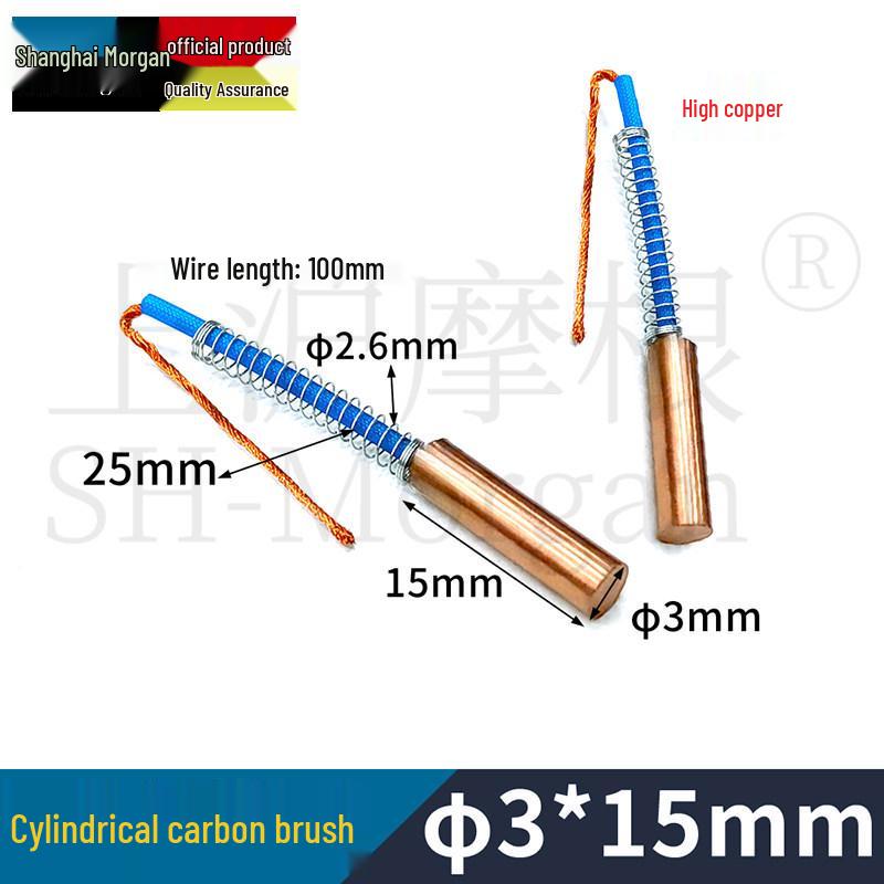 Cylindrical Clutch Carbon Brush Copper Round Screw Rod 6x38 8x30/40
