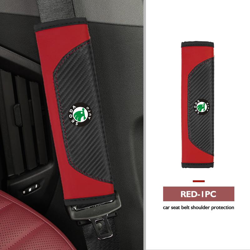 cqmes7 Seat Belt Cover Car Styling Cotton Safety Shoulder Protector Auto Accessories For Skoda Kamiq Karoq Octavia 2 3 Rapid Scala Kami
