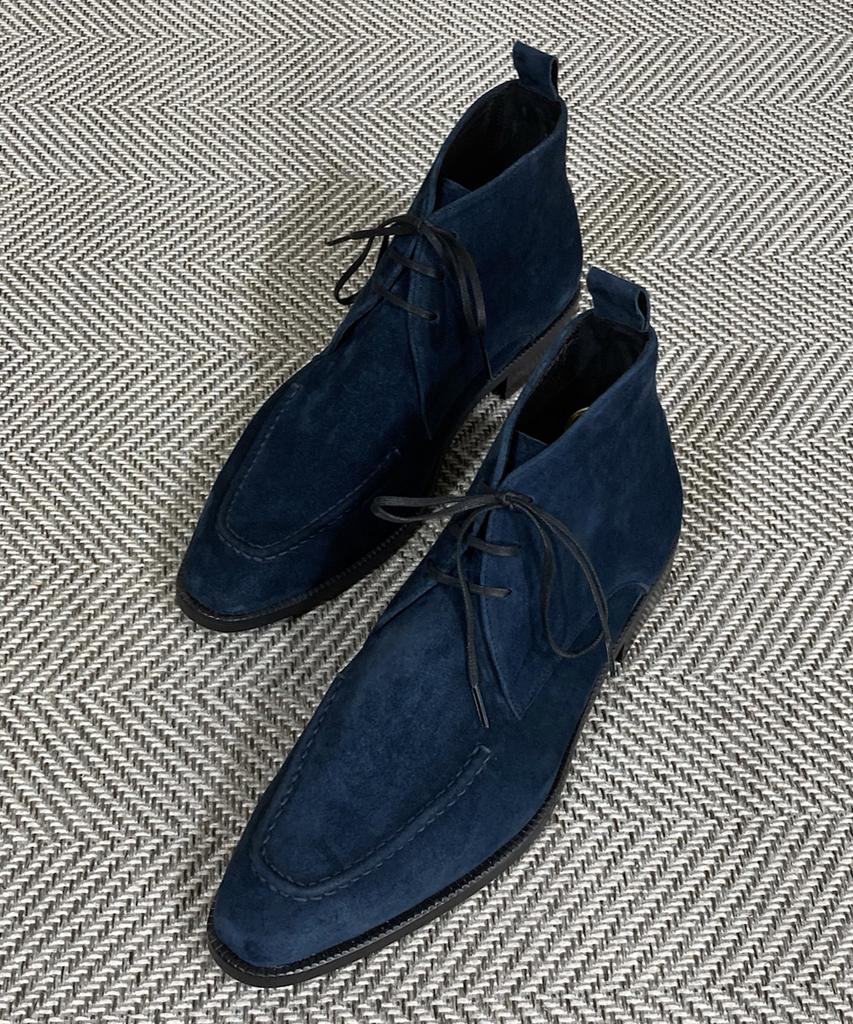 Joenshoe Holst Suede Chukka Boots Dark Navy
