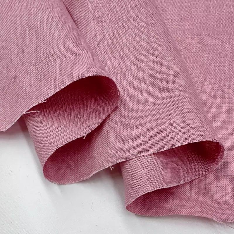 Чистая льняная ткань Стиранный лен Комфортная дышащая ткань для весны и лета DIY Платье Широкие брюки Легкая куртка Одежда