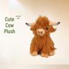 Реалистичная плюшевая кукла Шотландской коровы с длинной шерстью