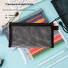 Mesh Pencil Pouches With Transparent Design And Durable Zipper Perfect For School Exams Office Daily Storage