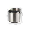 Coffee Knock Box Stainless Steel Espresso Non Slip Ground with Rubber Ring Beveled Bin
