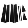 8PCS Exterior Window Pillar Cover Gloss Black B Pillar Sticker Window Molding Door Trim for Car