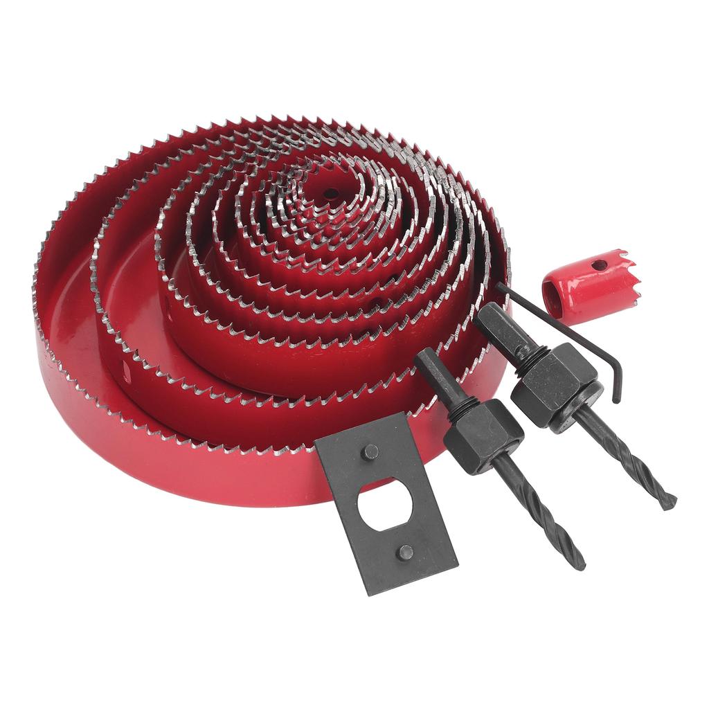 Набор из 17 шт. коронок, биметаллический набор сверл, сверхпрочный режущий инструмент для деревообработки с кейсом для переноски для