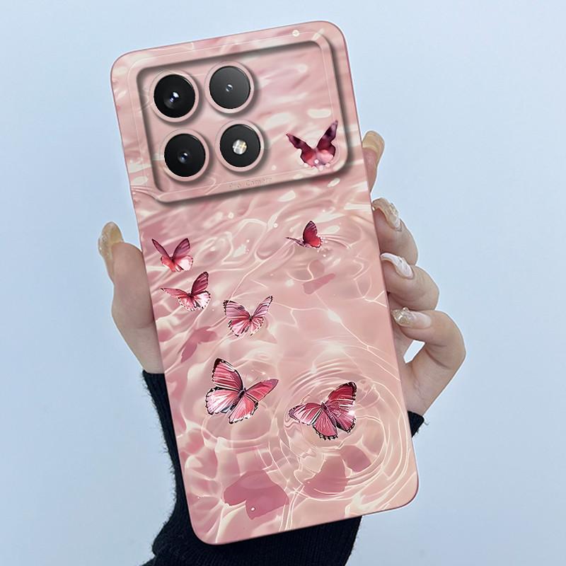 Для Xiaomi Poco X6 Pro 5G Чехол Poco X6Pro Задняя крышка Модный Минимализм Цветочный Мягкий Жидкий Силиконовый Чехол Для PocoX6 Pro Fundas