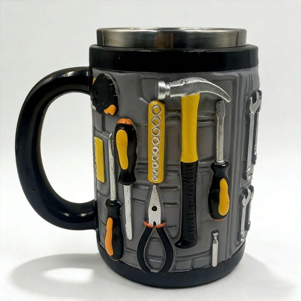 3D Mechanic Mug Stainless Steel Water Cup Funny Toolbox Design Coffee Cup Gifts for Men