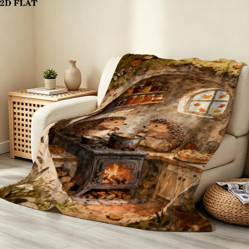 Storybook Art Print Flannel Blanket, High quality Comfortable for All Seasons, Home Decor, Warmth and Comfort, Perfect for Christmas Gifts