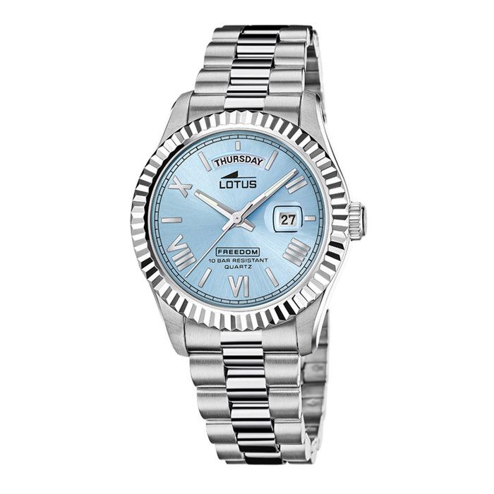 Montre - LOTUS - Freedom - Acier - Étanche 10 Atm - Cadran Bleu - Style Chic