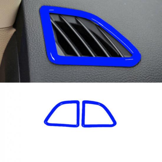 Car Dashboard L&R Air Outlet Vent Cover 2X For Ford Edge 2015- Bright Blue