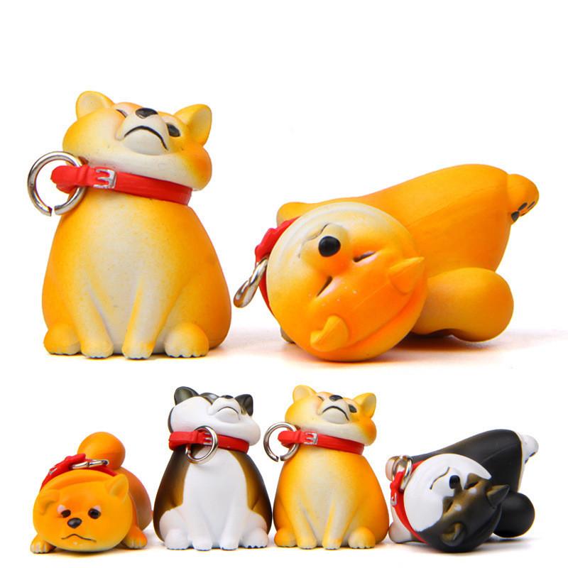 Cute Cartoon Lying Posture Shiba Inu Mini Doll Model
