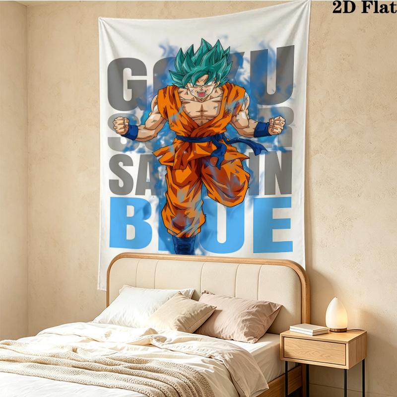 Son Goku Wall Tapestry Aesthetic Wall Hanging Printed Fabric Blanket Decorative Tapestries For Bedroom Living Room Home Decor