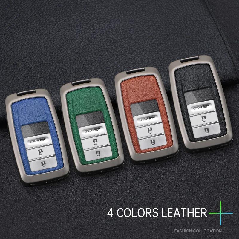 Zinc Alloy +Leather Car Key Case Cover Shell Fob For Honda Acura RLX MDX CDX TLX-L NSX RDX Holder Auto Car Keychain Accessories CC88