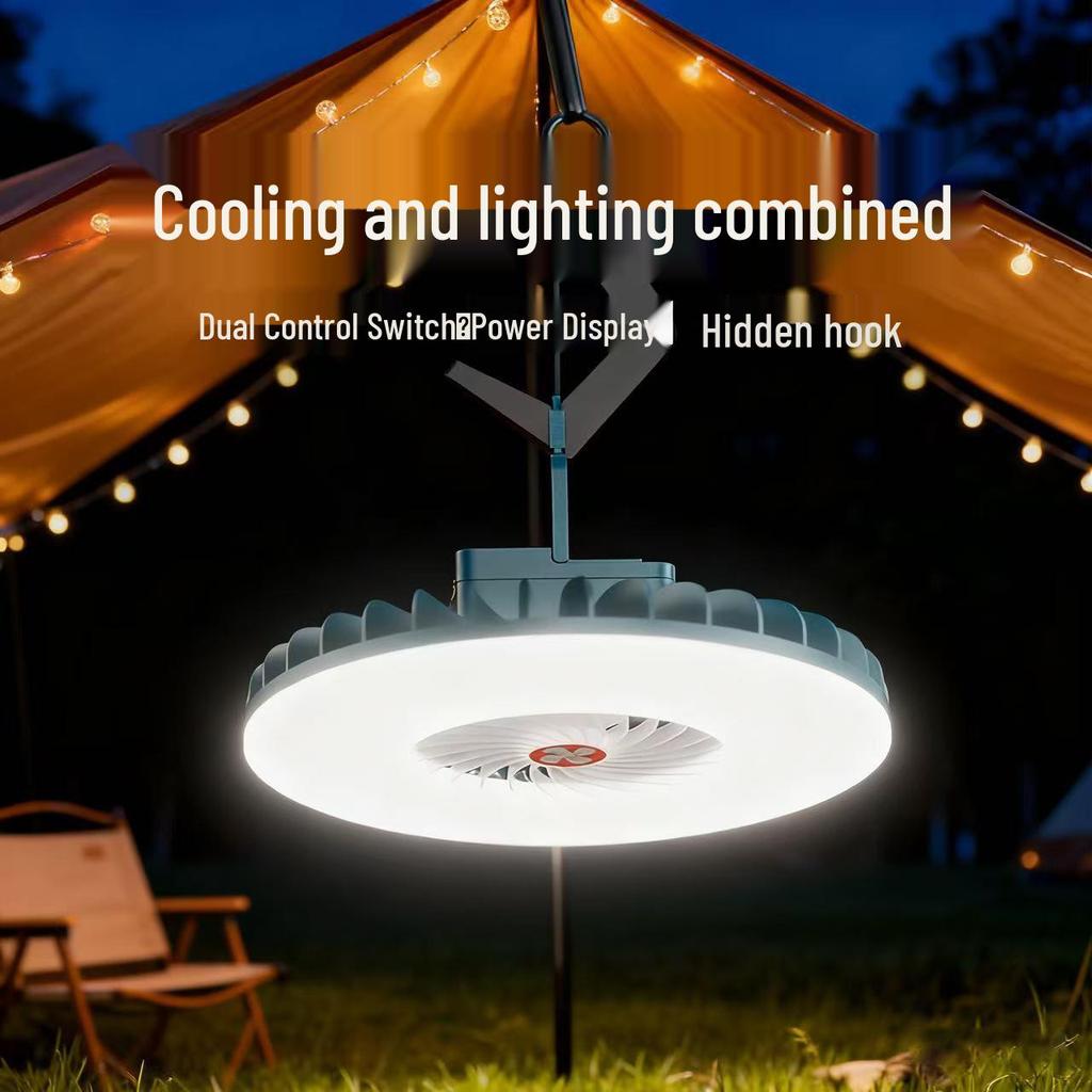 Outdoor Rechargeable Camping Light with Fan - Long Battery Life, Super Bright for Tents and Emergencies