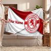 Middlesbrough FC Personalized Fleece Blanket With Football Logo, Custom Name Text Soft Warm Home Throw Blanket