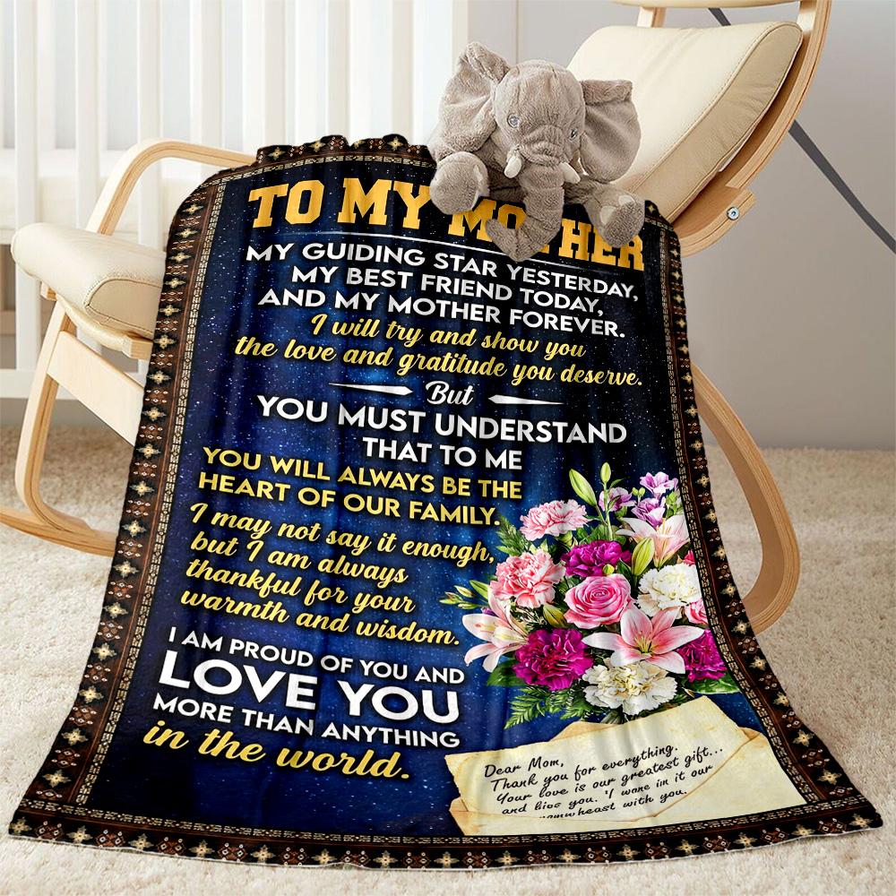 Mother's Day Greeting Blanket Suitable for sofas,travel, living rooms also a good gift for friends and family Suitable for all seasons.