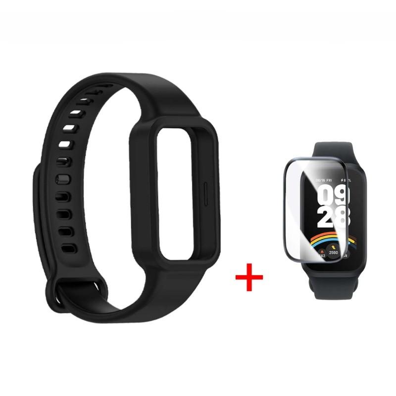 Силиконовый ремешок + защитная пленка для Xiaomi Mi Band 9 Active / Redmi Band 3 Ремешок Сменные ремешки Аксессуары