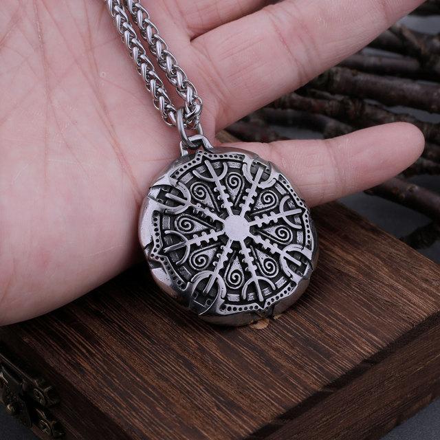Винтажное ожерелье из нержавеющей стали с рунами викингов Vegvisir для мужчин, амулет-компас, модные панк-ювелирные изделия в подарок