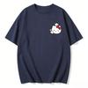 Летняя футболка с принтом Hello Kitty, короткий рукав, 100% хлопок, женская, для семейного образа, классическая модная футболка