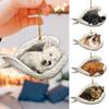 Dog Sleeping In Angel Wings Ornament 2D Flat Car Rear View Mirror Hanging Charm Pet Memorial Keepsake for Christmas Tree Car Interior Accessories