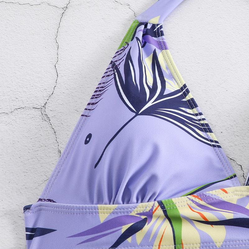 Two Pieces Push Up Swimwear Bikini Set Women Swimsuits Print High Waist Female Swimming Summer Bathing Suit