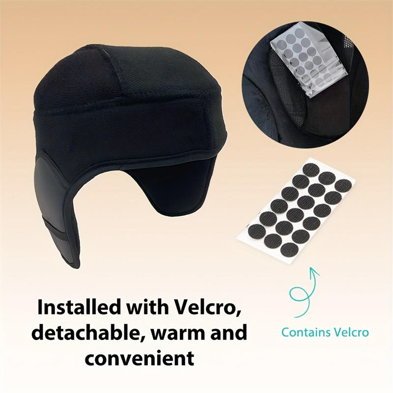 Зимняя электрическая мотоциклетная подкладка для шлема Теплая шапочка с подкладкой Защита ушей Головной убор Подкладка для мотоциклетного шлема Велосипедное снаряжение