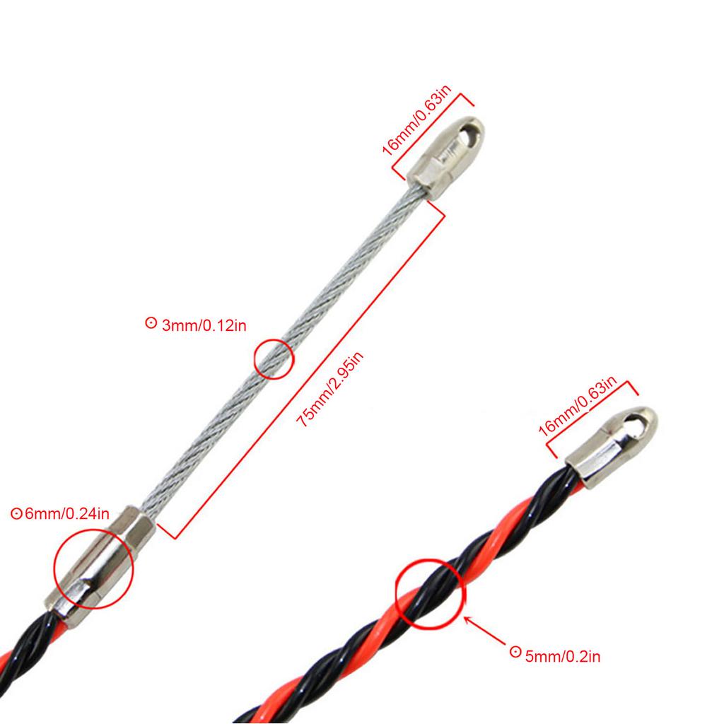 Электрический протяжник для проводов Электрический инструмент для протяжки с 2 кабельными зажимами 30 м