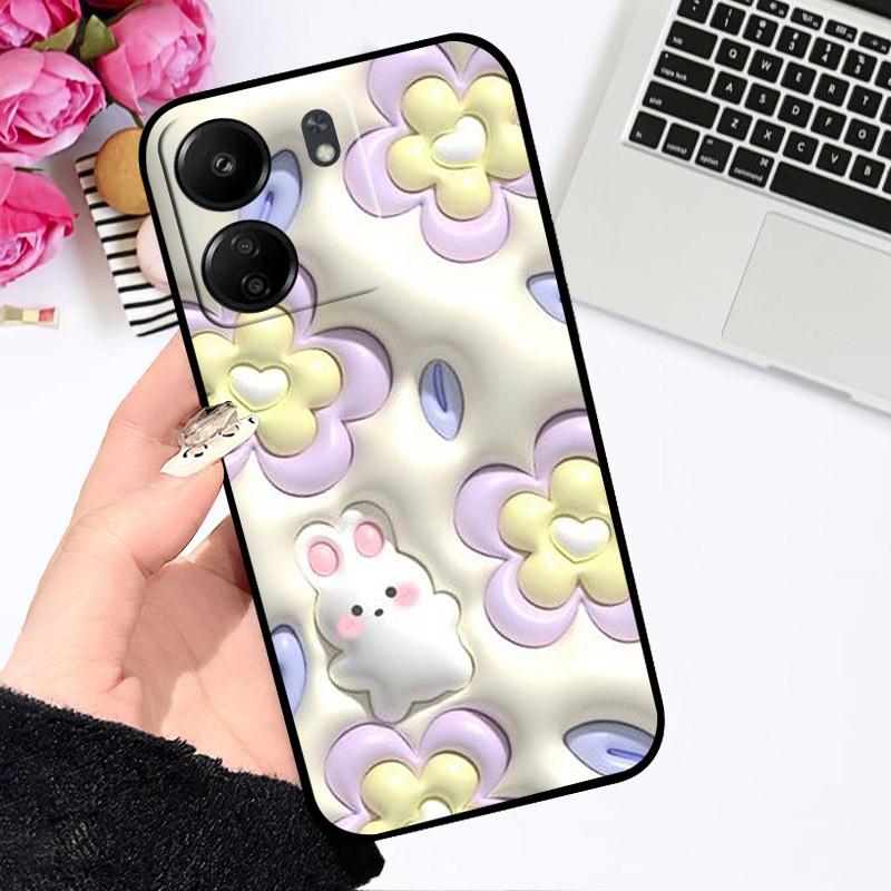 Чехол для Xiaomi Poco C65 Redmi 13C 4G Милый Мультяшный Чехол Мягкий Силиконовый Чехол для Телефона Для Xiaomi Redmi 13C Poco C65 C 65 Бампер