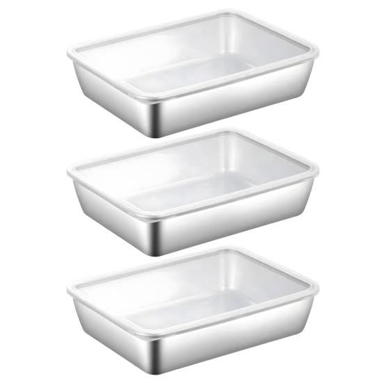 Stainless Steel Lunch Box with Transparent Lid Leakproof Food Container for Cheese Deli Meat Fruits Oven Baking