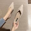 Casual Women's Flat Shoes Fashionable Spring Styles Gentle Versatile Flat Bottomed Ladies Pointed Shallow Mouth Single Shoes