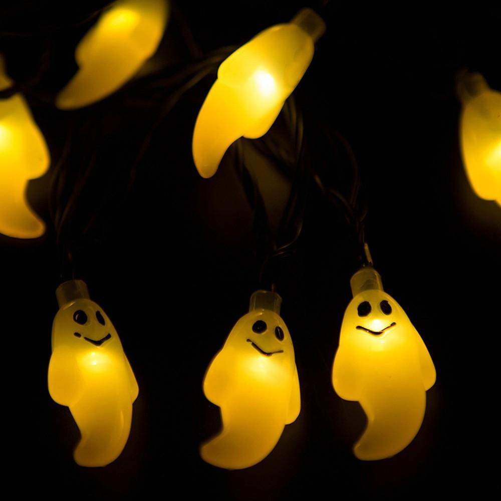 3M/10ft 20LED Ghost String Lights For Halloween Party Decor Halloween Light Yellow