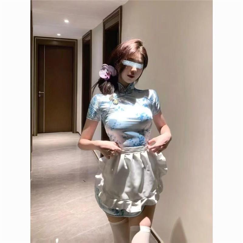 Платье Лолита с кружевом и кокетливым бантом + фартук