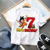 Футболка Dragon Ball Goku Летняя Белая Детская С Короткими Рукавами Хлопковая Одежда Мультяшное Аниме Детская Каваи Милая Подарки Дышащая Мягкая