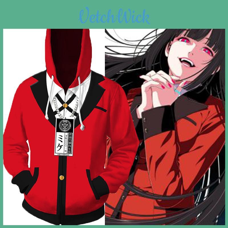 Роскошно мягкая и стильная толстовка с капюшоном с 3D-принтом Kakegurui Jabami Yumeko
