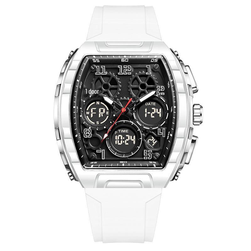 FOXBOX Barrel-Shaped Multifunction Digital Sports Watch with Alarm & Waterproof Features