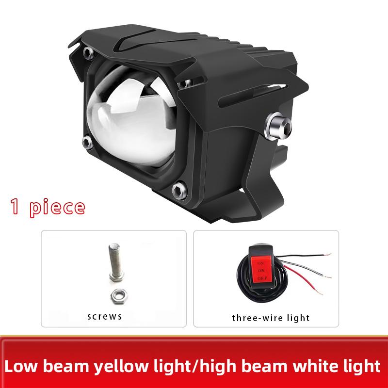 Мотоциклетная фара, противотуманная фара, вспомогательный прожектор, светодиодный рабочий светильник для вождения, двухцветный мини-светодиодный мини-светодиодный светильник для скутера, велосипеда, мотоцикла