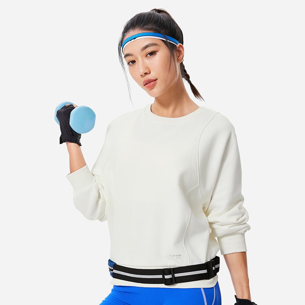 Li Ning Fitness Series Sweatshirt Women's Champagne White AWDU556-4