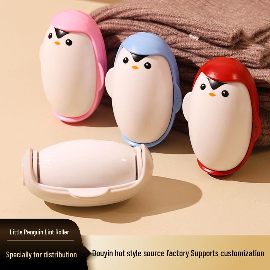 Meigejia Стираемый ролик для удаления ворса «Пингвин» - Милый, с сильной адгезией, Удобный.