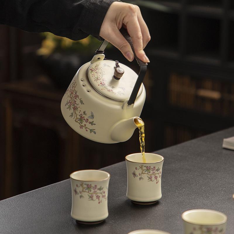 Beam pot ceramic large capacity with filter teapot household cool kettle tea making kung fu set tea art tea separation