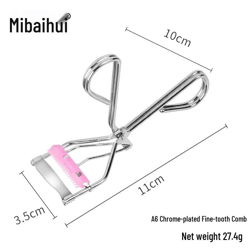 Heart-Shaped Wide-Angle Eyelash Curler with Comb - Makeup Tool for Curling False Lashes