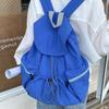 New Pleated Pull Rope Nylon Backpack Women's Niche Trend Large Capacity Flip Student Backpack Backpack Girls