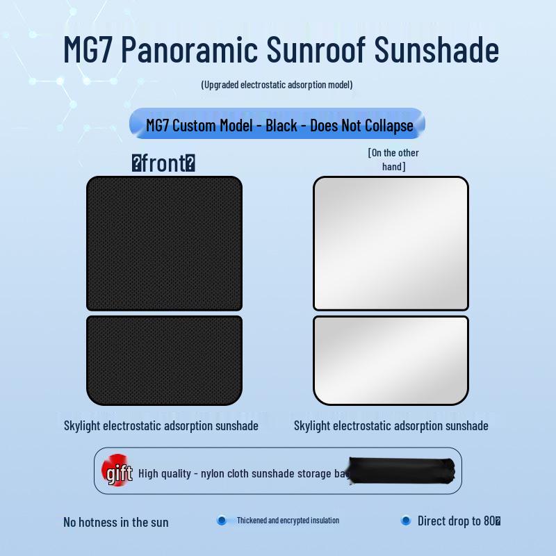 MG7 2023 Sunroof Sunshade: Heat Insulation, UV Protection, Privacy, Opaque.