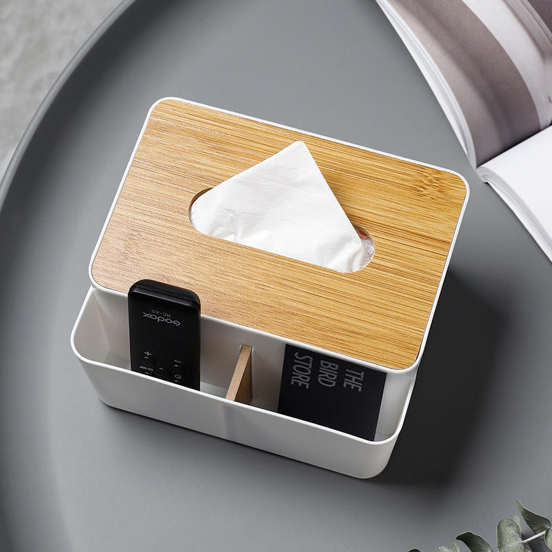 Multifunctional Bamboo Pen Cover Remote Control Safe Storage Container For Home And Office | Paper Holder