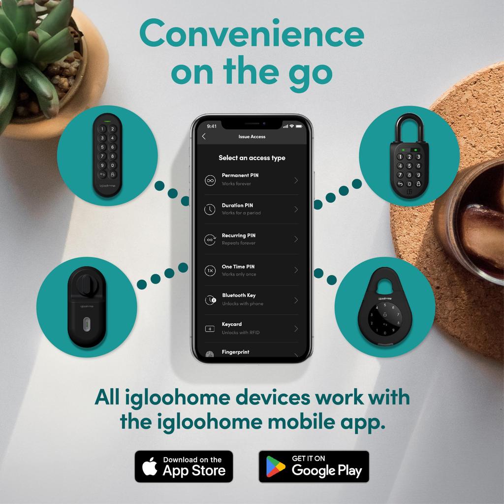 Japanese Igloohome Smart Key Box 3 Smart Smart for Vacation Car No Connection IGK3 [Official Product] Black, Lock, Key, Security, Rentals, Offices,